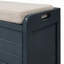 Banc de rangement avec panier amovible et 2 tiroirs, banc à chaussures entièrement assemblé avec coussin amovible (bleu marine)-129474213-129474214