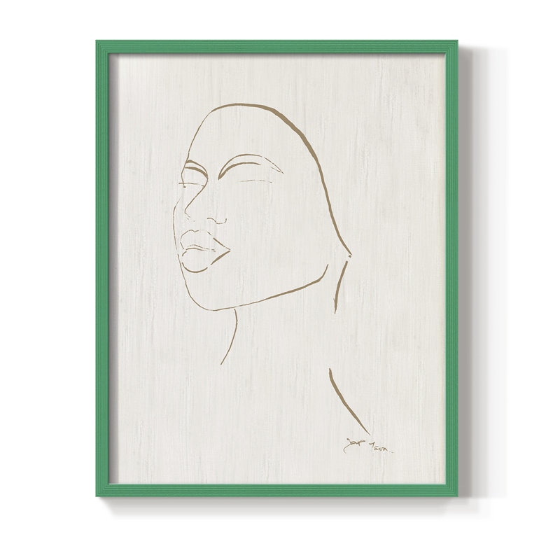 Portrait S Croquis II, reproduction encadrée - bois massif, Vert, H 10 po x l 8 po