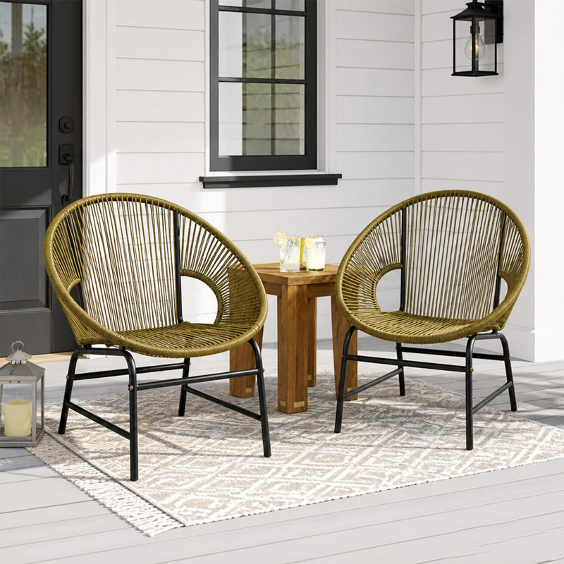 Ensemble de chaises de patio en osier, Green