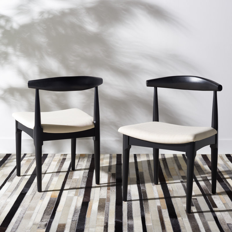Jakob 18.11'' H Upholstered Side Chair, Black, White