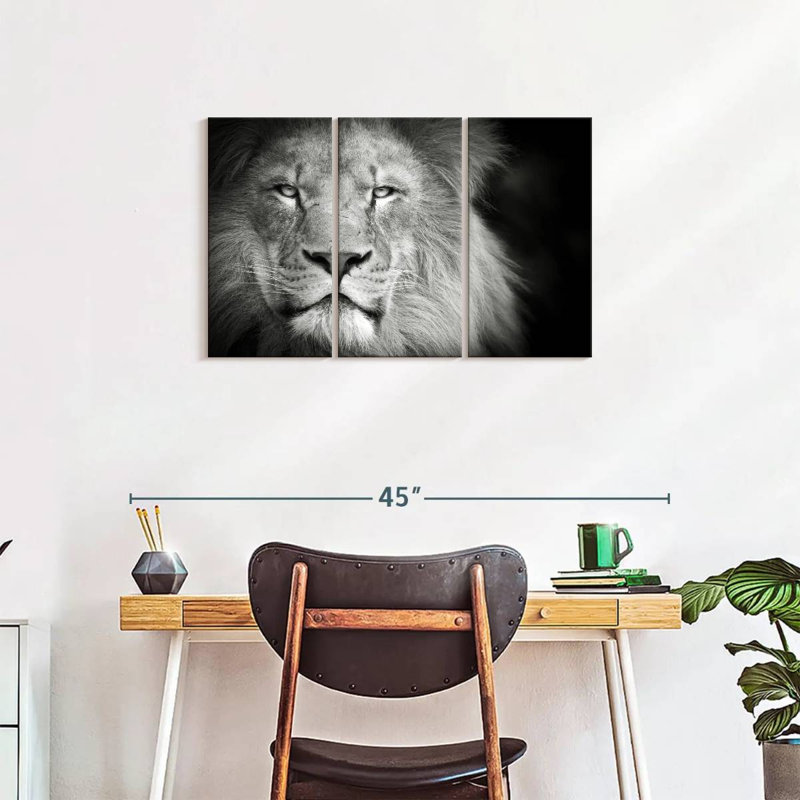 «Lion Portrait», reproduction d'art sur toile, H 20 po x l 33 po x P 1,25 po