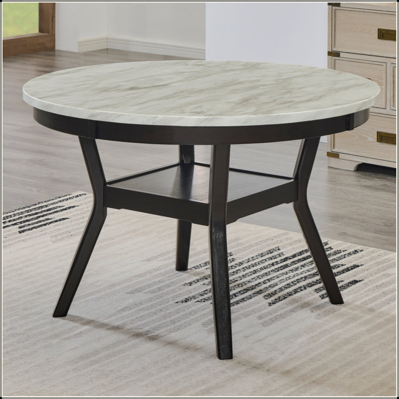 Table de salle à manger en bois avec tablette Mella