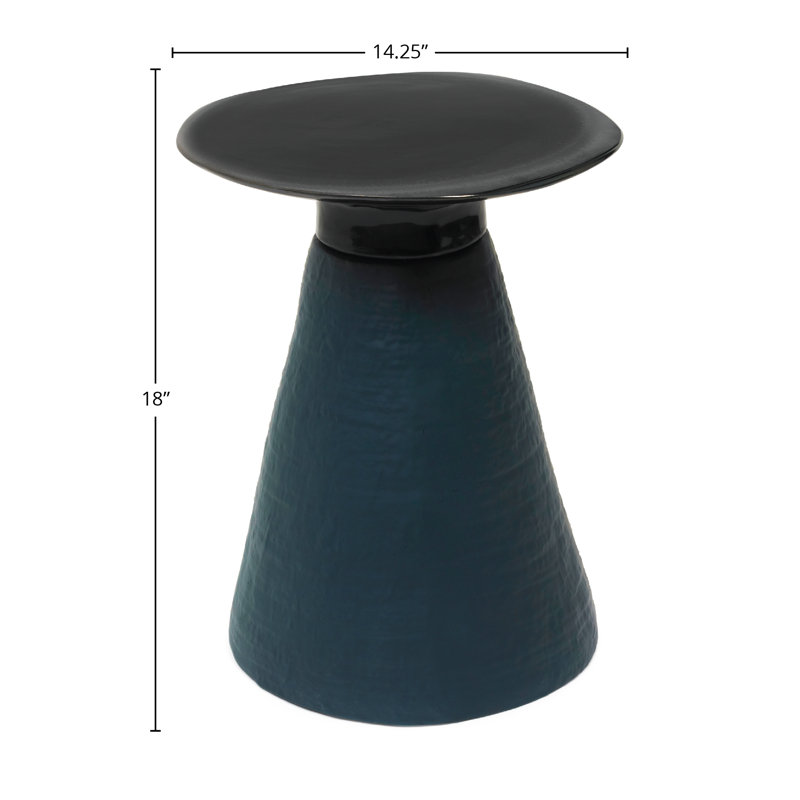 Table de bout Conc, Bleu, H 14 po x l 17,75 po x P 17,75 po