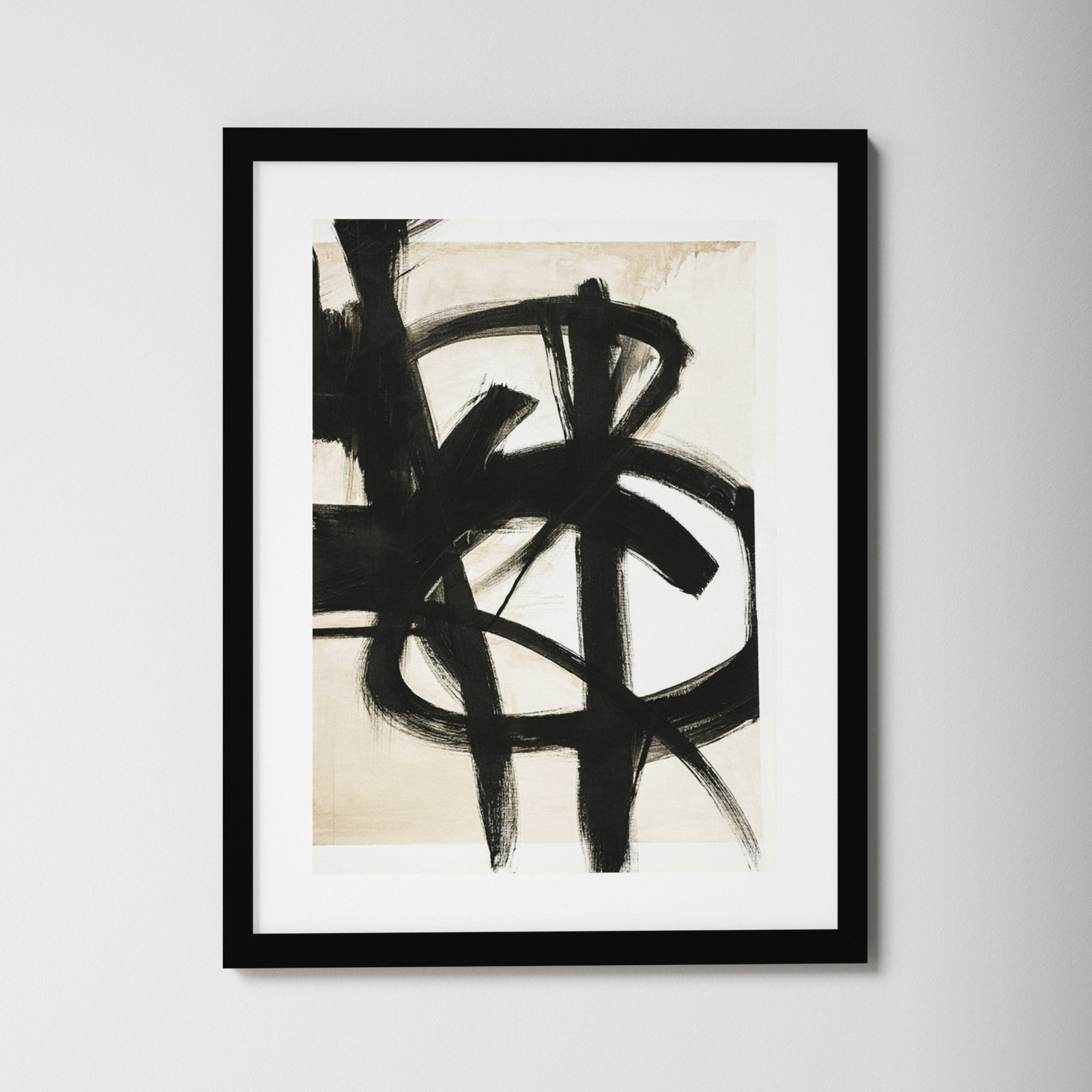 Graphical Shapes 7 Print, Black Framed Paper, 26.12" H x 20.12" W x 0.88" D