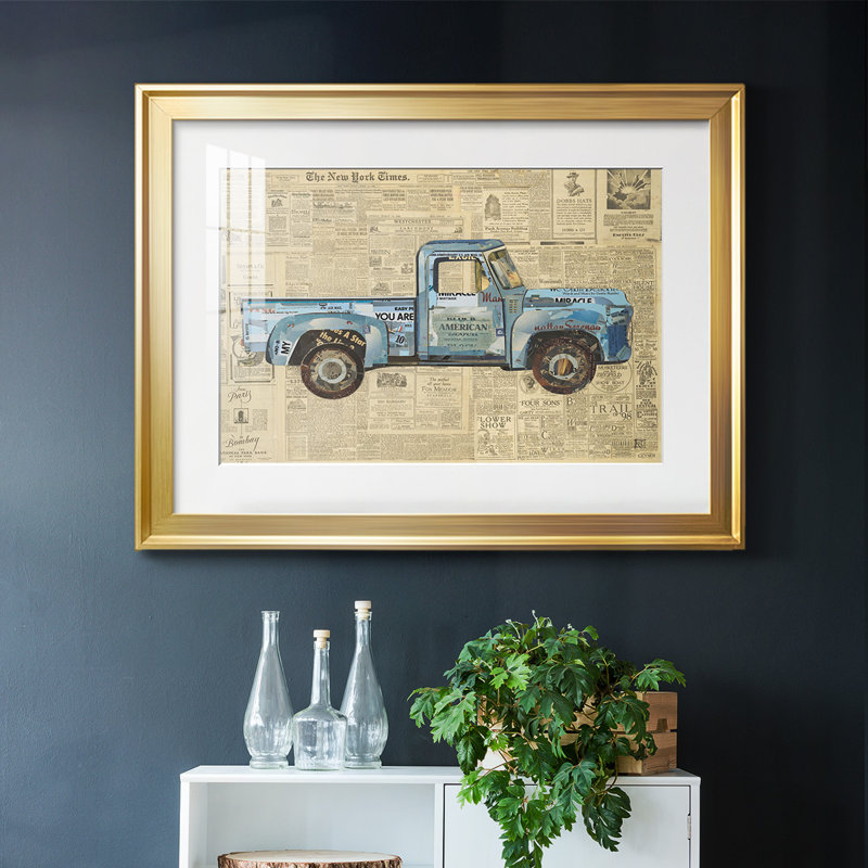 George's's 53 Ford, reproduction d'art encadrée, Or, H 27 po x l 39 po x P 1,5 po