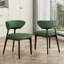 Deux ensembles de chaises de salle à manger en bois avec siège rembourré en similicuir vert, pieds noirs, aucun assemblage requis-102379330-105060882-113433621