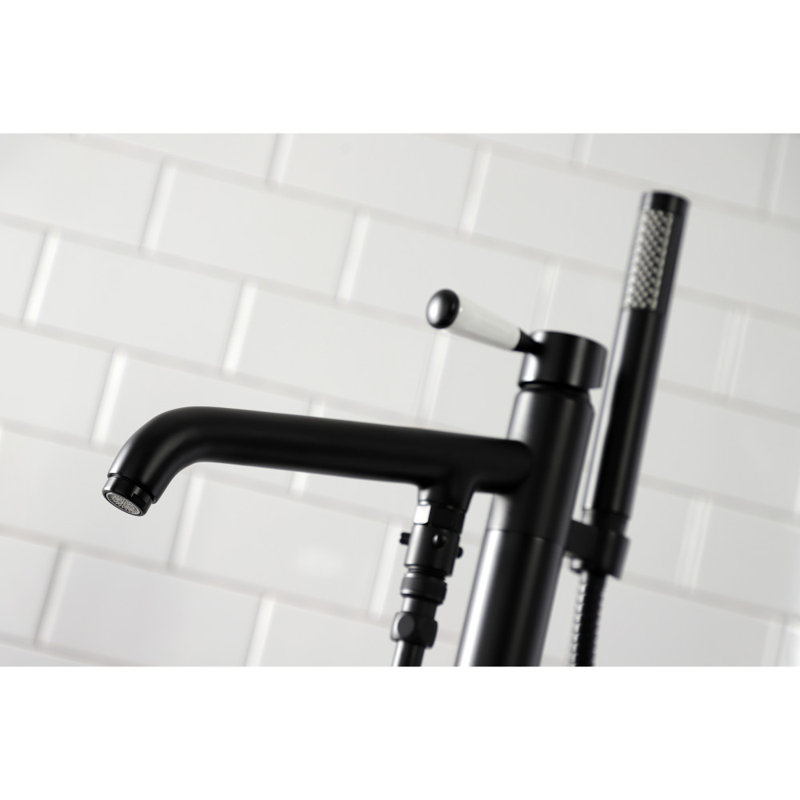 Kingston Brass Paris Single-Handle 1-Hole Freestanding Tub Faucet, Matte Black