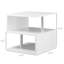 Table de bout moderne de 20 po, table d'appoint décorative, table basse en forme de S avec tablette de rangement et poteaux en acier
