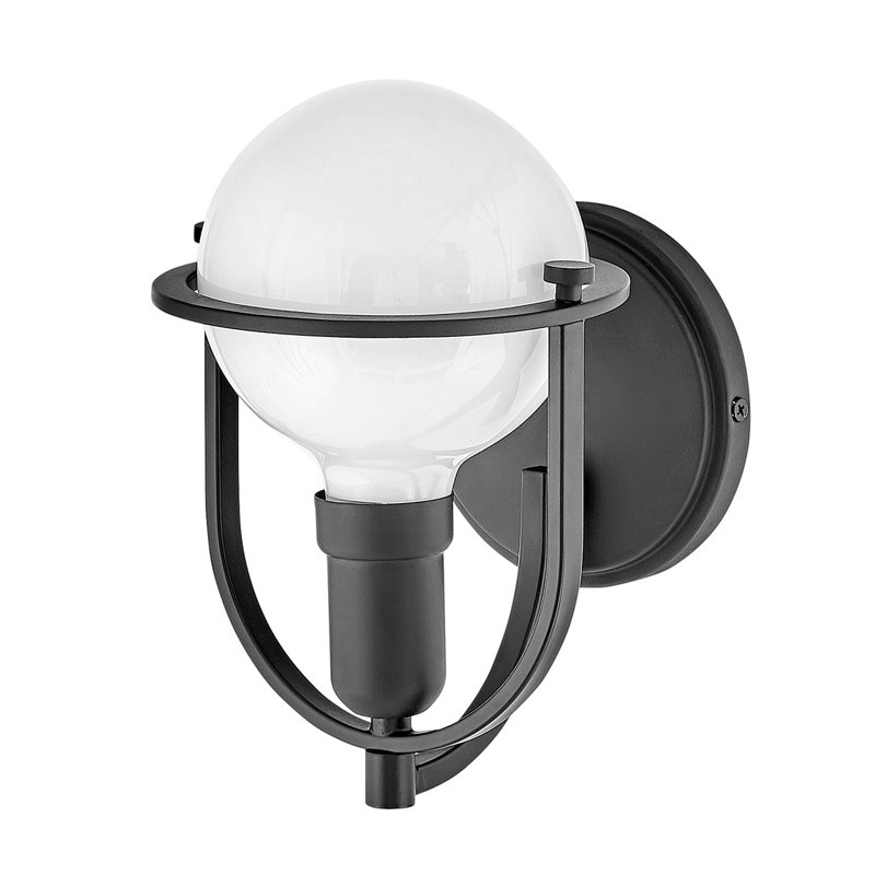 Lumière pour meuble-lavabo Damiana - ampoule G40 en photos (non incluse), H 9 po x l 6,25 po x P 7,5 po, Noir, Une lumière
