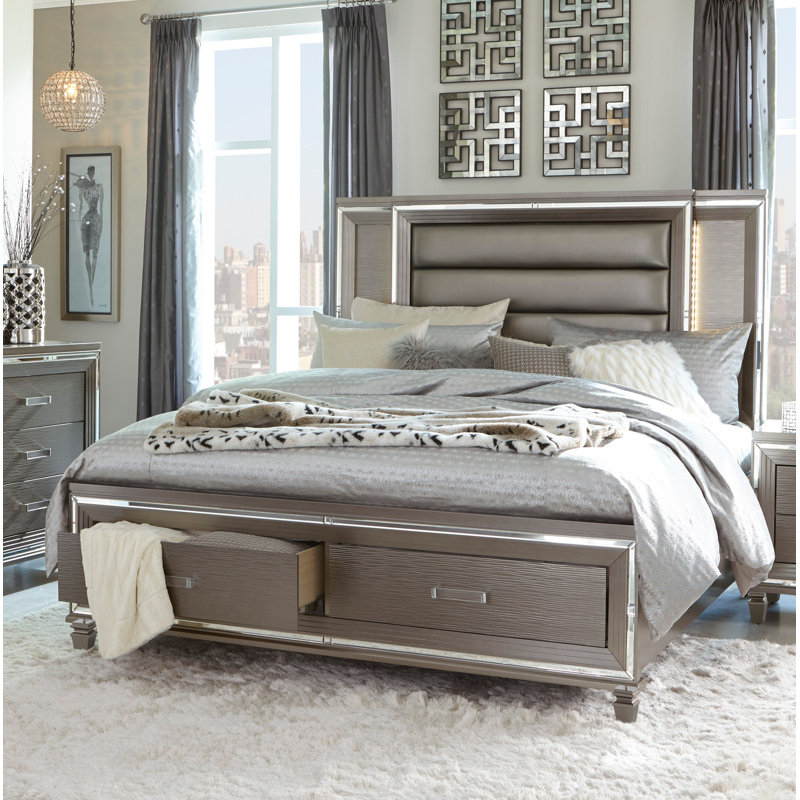 Dearies Upholstered Platform Storage Bed, King