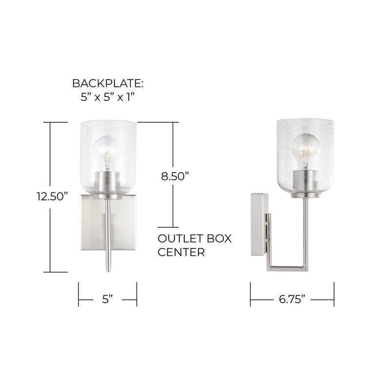 Ahern Armed Sconce, Brushed Nickel