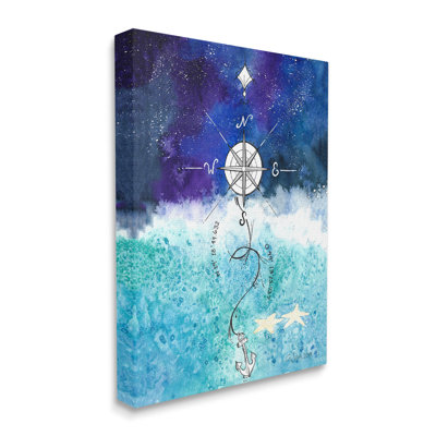 Ciel nocturne bleu ombré océan vagues nautiques Ale Saiz Studio