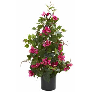 Charlton Home® 24'' Faux Flowering Plant in Planter & Reviews | Wayfair