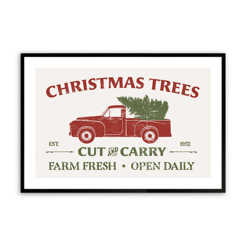 «Farm Fresh Christmas Trees», impression roulée, Cadre photo noir satiné, H 13 po x l 17 po x P 1,25 po