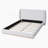 Queen Size Bed Frame With Boucle Upholstered Wingback Headboard, Solid Wood Base, White