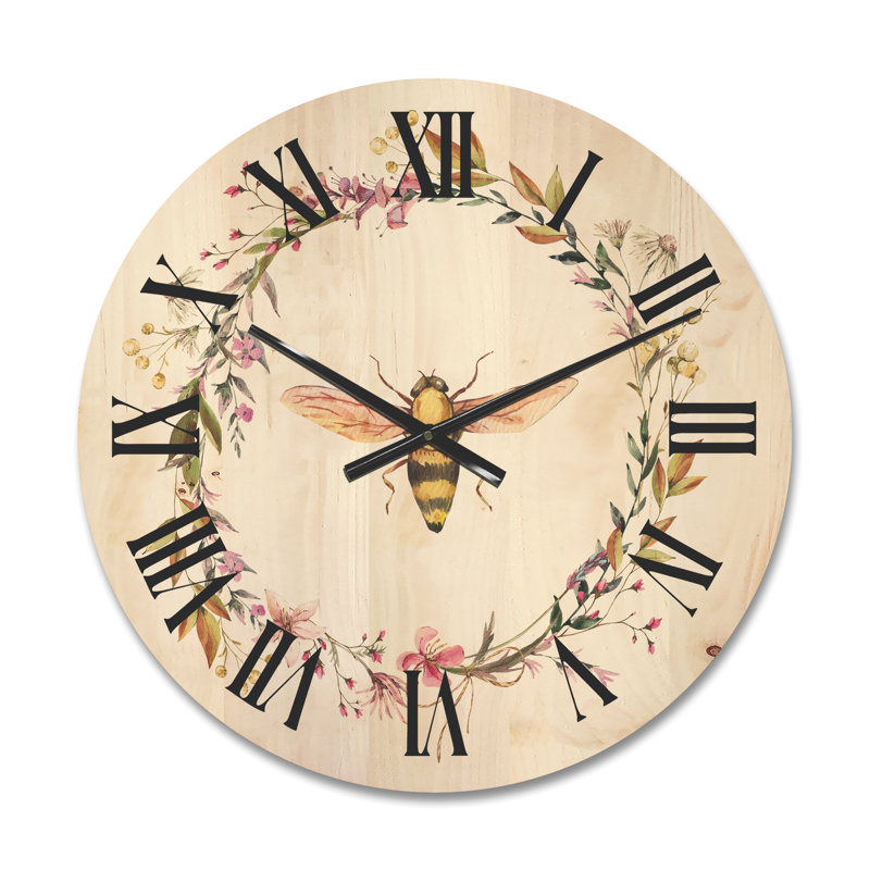 Horloge murale Bee in Wildflowers, Petit