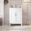 Meuble-lavabo 24 po avec lavabo supérieur, armoire de rangement moderne avec 2 portes à fermeture douce et tablette réglable, structure en bois massif-123654679-123654680