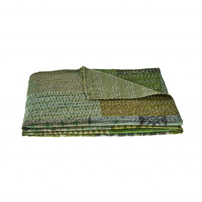 Knitted Silk Patchwork Throw Blanket