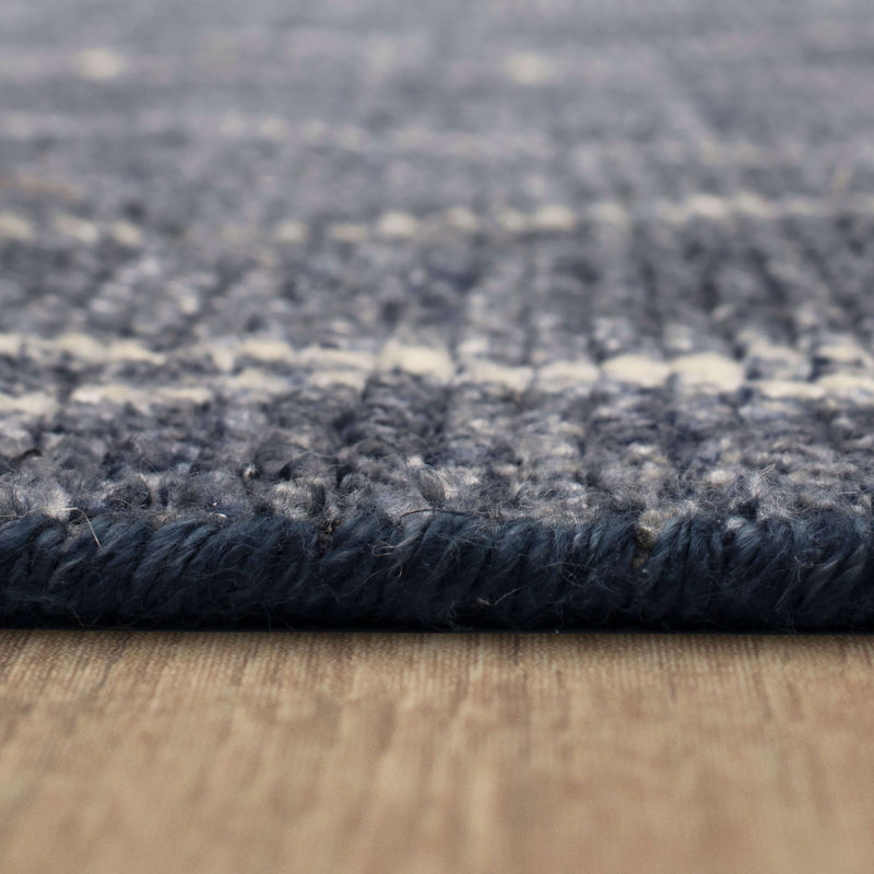 Tapis bleu tissé à la main Spartel, Rectangle 4 pi x 6 pi