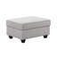 Canapé modulaire et repose-pieds modulaire en lin gris clair 8 pièces Leo