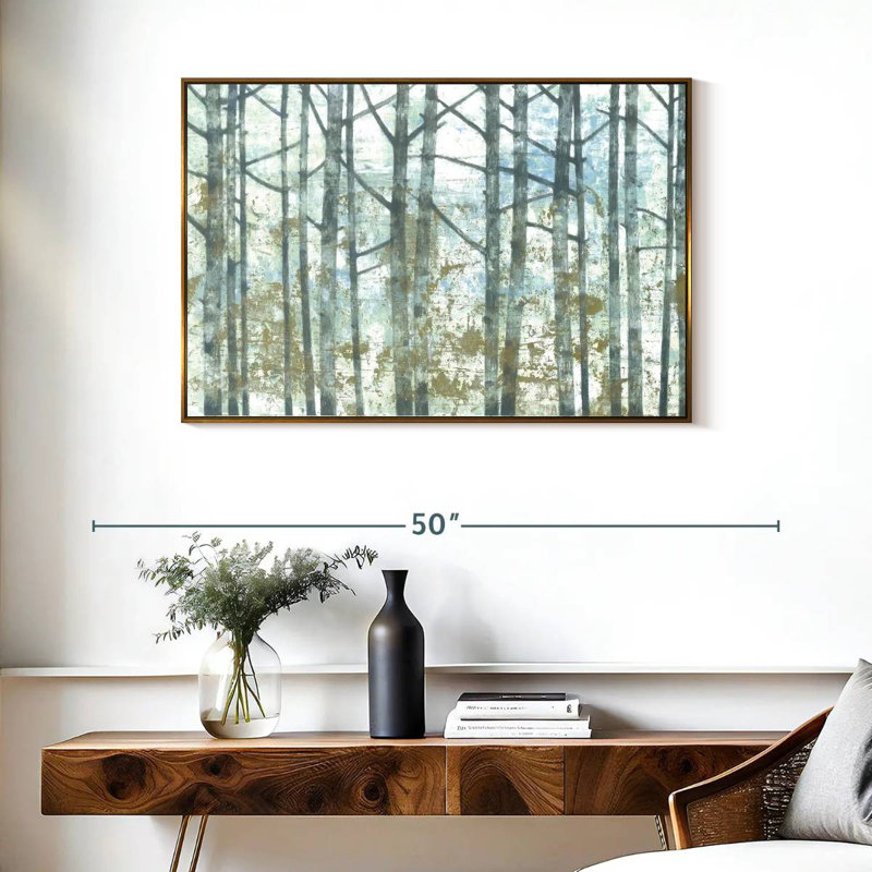 Brise de forêt, Cadre flottant doré, 37 po x 25 po