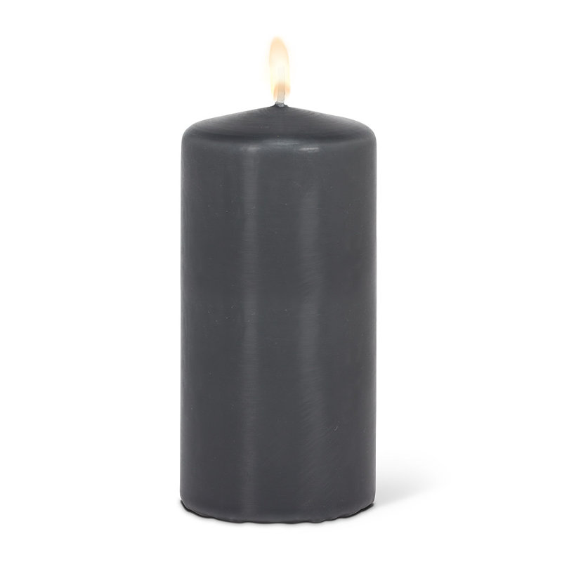 Bougie classique sans parfum, Gris, H 6 po x l 3 po x P 3 po