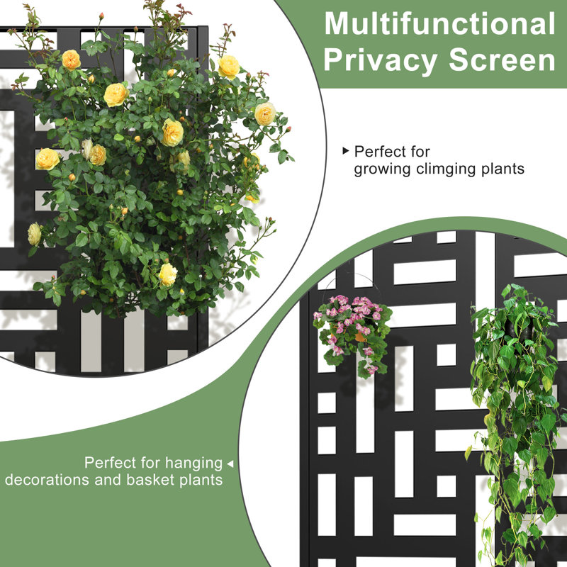 Metal Planter Box with Trellis, 59" H x 30" W x 11" D