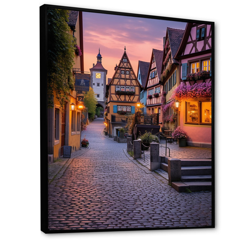 Constance Allemagne Rothenburg Street IV, Cadre flottant noir, H 32 po x l 24 po x P 1 po