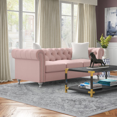 Canapé Chesterfield à accoudoirs roulés de 82 po Julianne