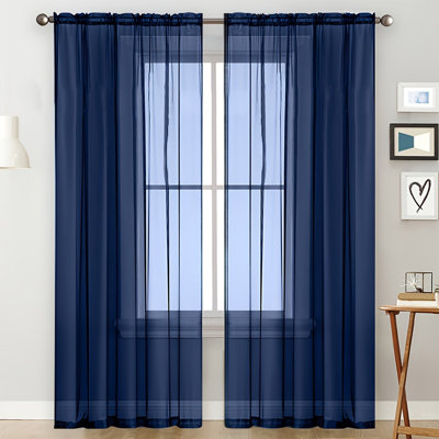Rideaux de couleur unie Rideaux de gaze Rideaux semi-ombrés Rideaux en polyester Rideaux décoratifs à travers les tringles