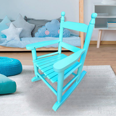 Children'S Rocking Light Light Blue Chair- Indoor Or Outdoor -Suitable For Kids-Durable