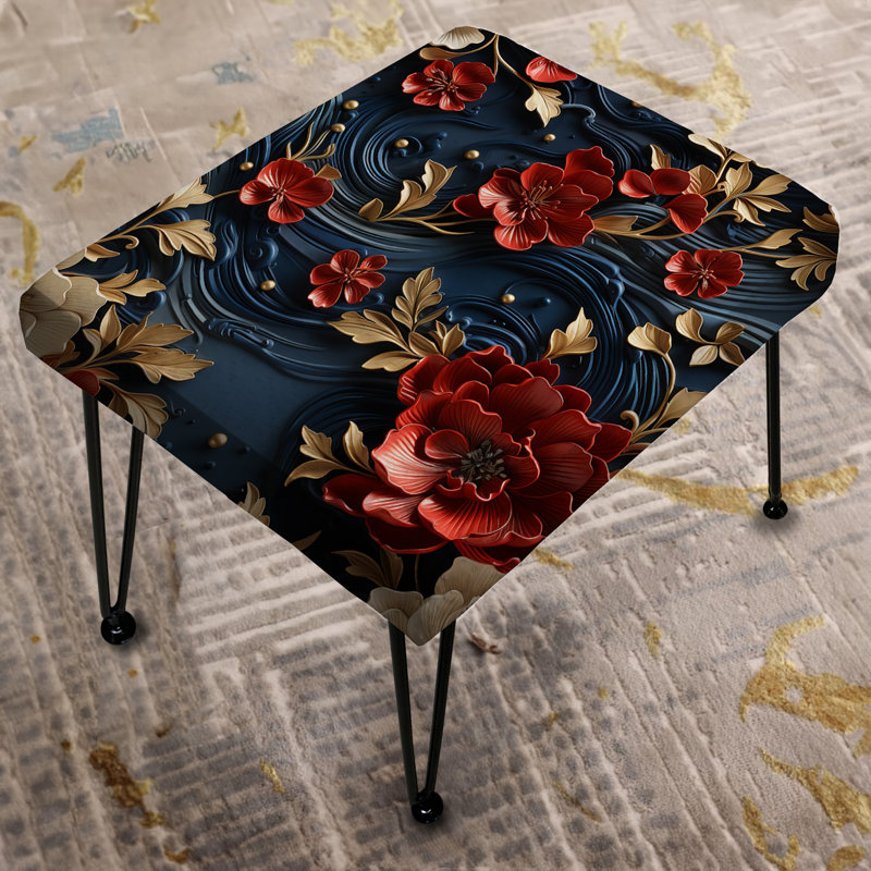 Laque artistique - Repose-pieds rectangulaire chinois