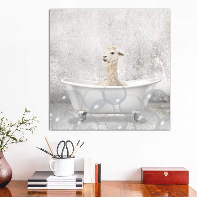 «Baby Llama Bath» par Kimberly Allen - impression d'art graphique