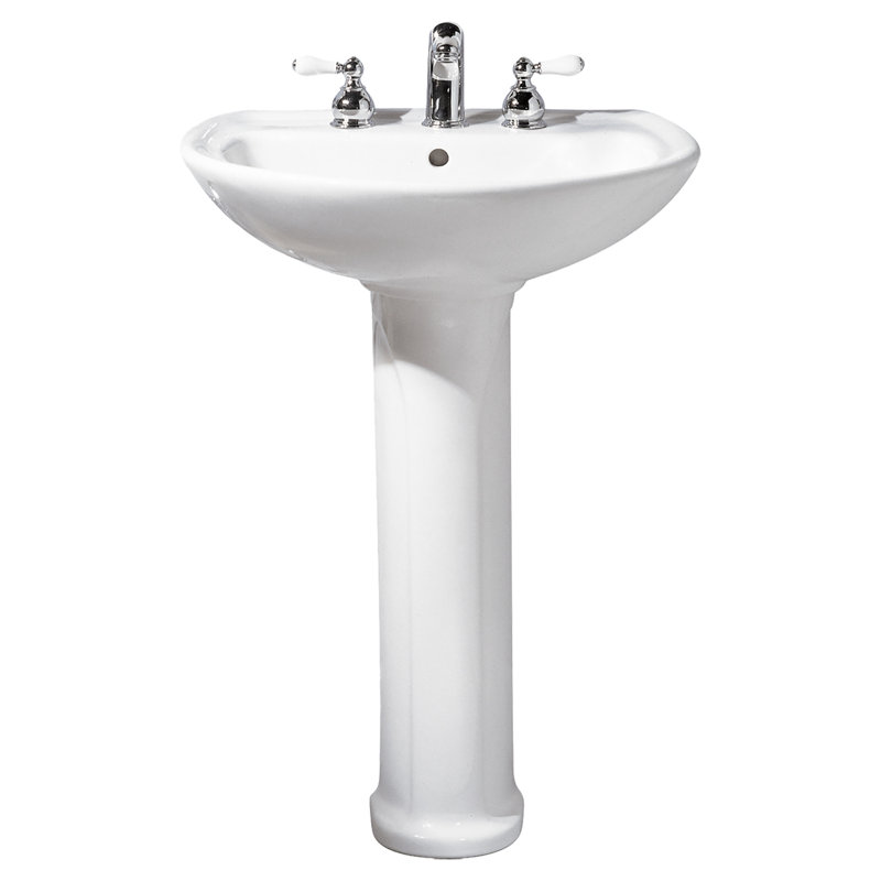 American Standard Cadet 24.5'' Vitreous China U-Shaped Bathroom Sink with Overflow, Linen, 8" Centers