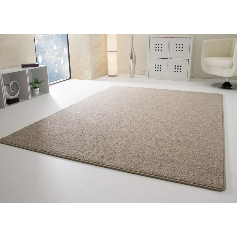 Donovan Solid Colour Wool Area Rug, Rectangular 120 x 180cm