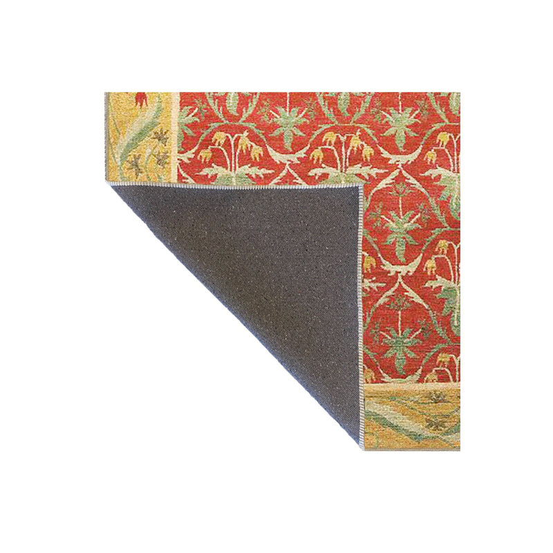 Tapis lavable à motif floral jaune, Sous-tapis carré 3 pi 3 po inclus