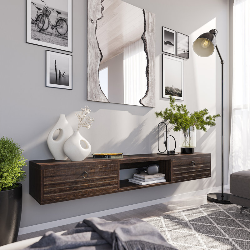 Akeira 60" Floating TV Stand, Espresso