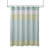 Amherst Green Striped Faux Silk 72x72'' Shower Curtain-1935496273