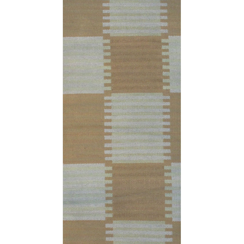 Tapis beige / blanc en laine noué à la main de conception scandinave New Zealand
