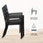 Ensemble de 2 chaises de patio d'extérieur robustes en métal noir de 450 lb avec accoudoirs empilables, robustes, durables pour le porche, la cour, la terrasse et l'extérieur
