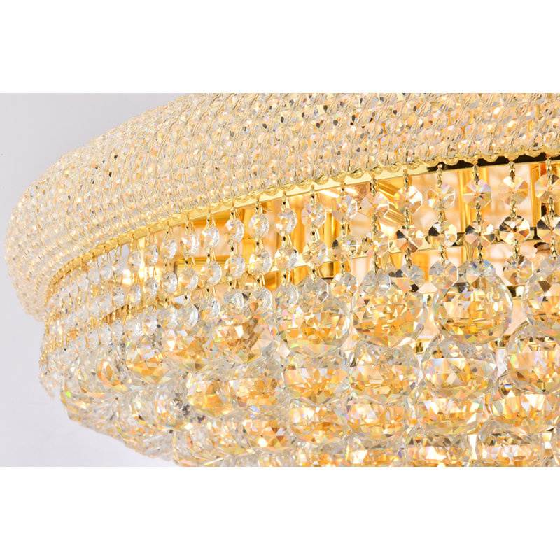 Devan Candle Style Chandelier, 14" H x 36" W x 36" D, Gold, 20 Lights