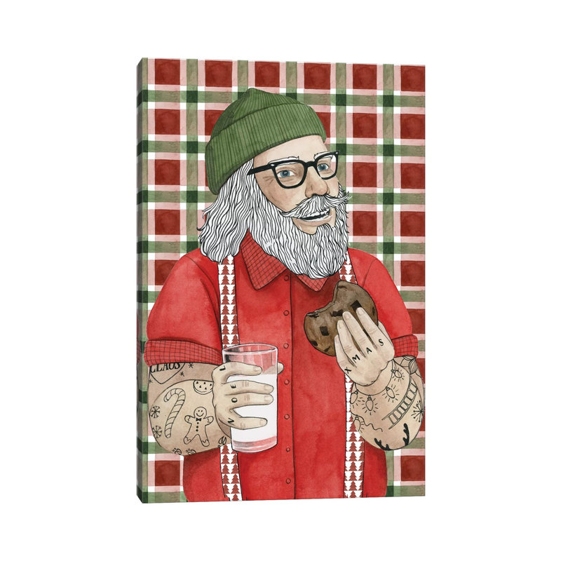 Hipster Santa I by Grace Popp - Wrapped Canvas Print, 30.48 cm H x 45.72 cm W