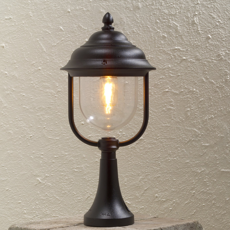 Parma Transparent Post Lantern, Black, 54 cm H