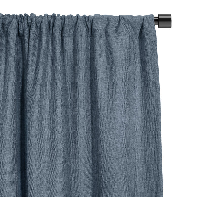 Hollon Blackout Curtain Single Panel, 52" W x 96" L, Navy