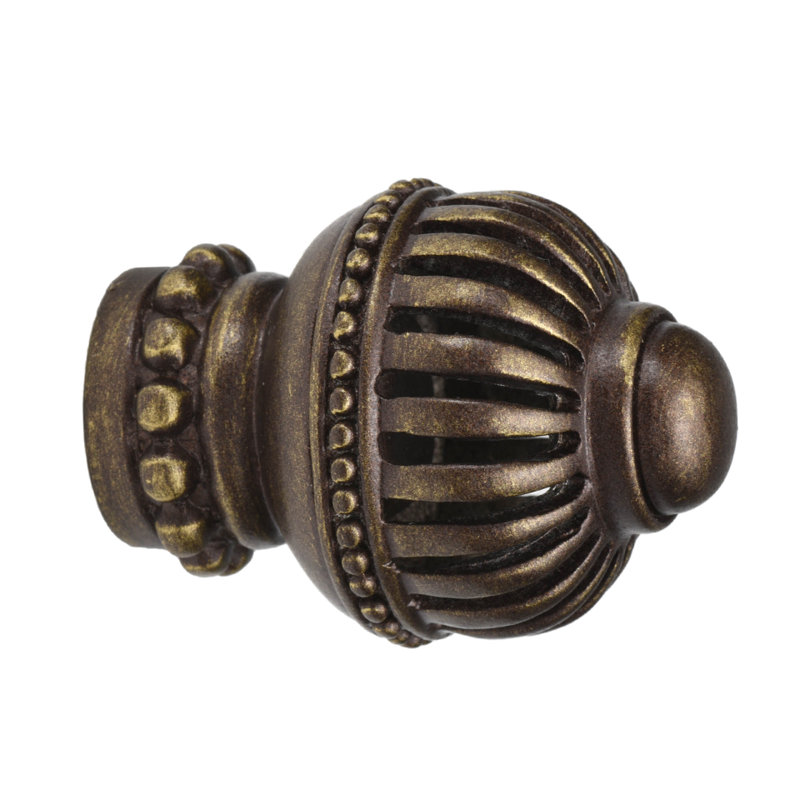 Cage à cricket grande poignée ronde avec base perlée , Laiton antique