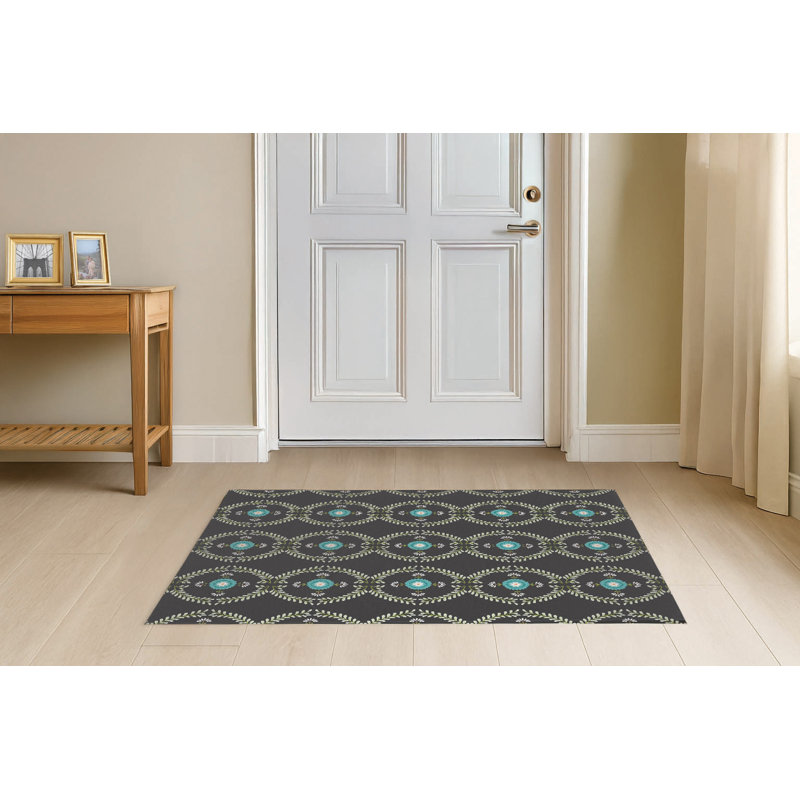 Tapis d'entrée à profil bas avec envers antidérapant Bree, Gris anthracite, L 84 po x L 60 po