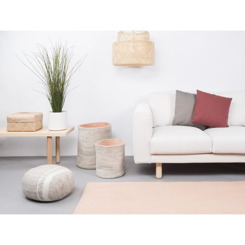 Solid Colour Wool Hand Woven Area Rug, Rectangle 120 x 170cm