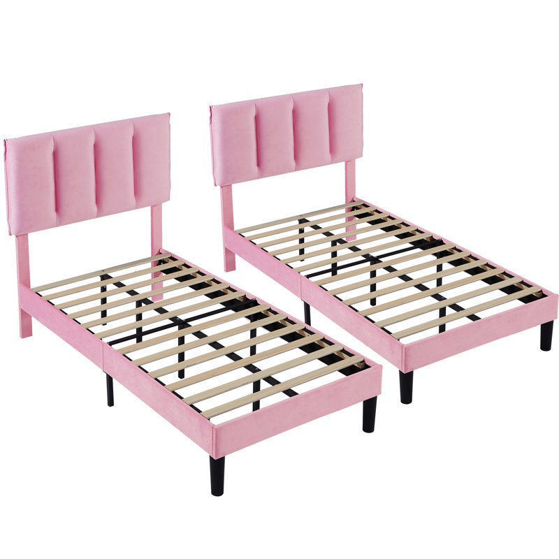 Wiebe Upholstered Platform Bed, Pink