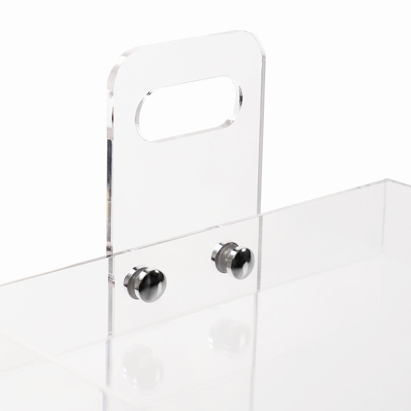 3-Tier Contemporary Lightweight Clear Acrylic Multifunction Storage Utility Rolling Cart With Wheels