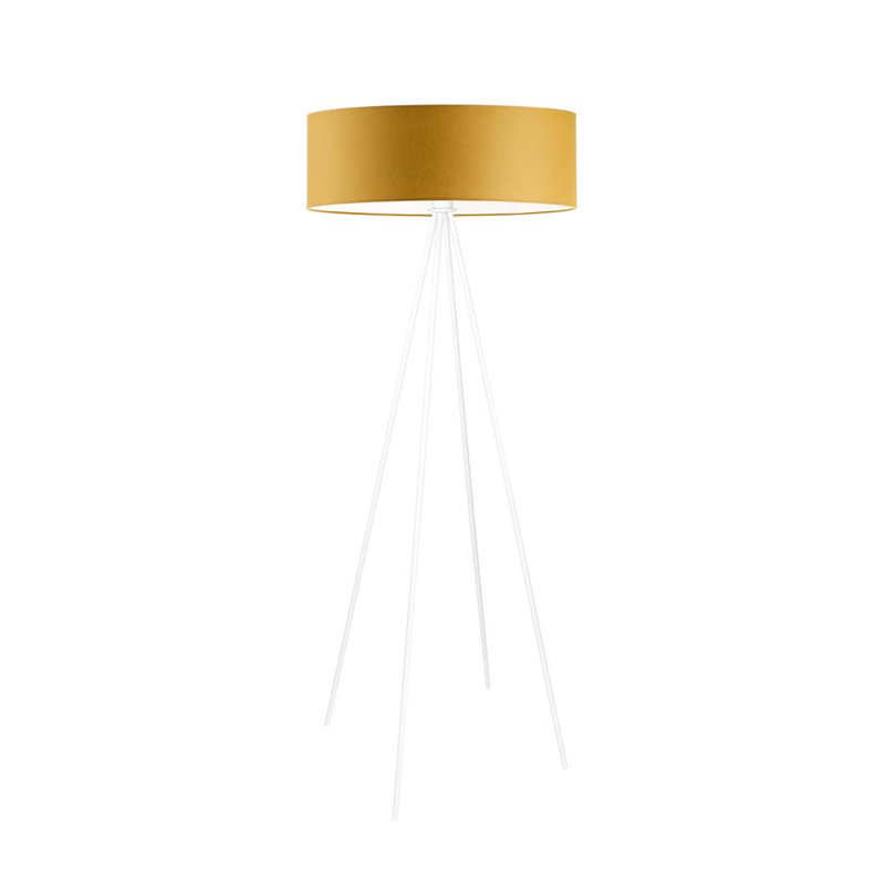 Arnesha 157cm Traditional Floor Lamp, Mustard, White
